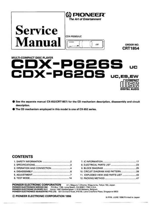 CDX-P626S, CDX-P620S, CX-652_CRT1854_CRT1857
